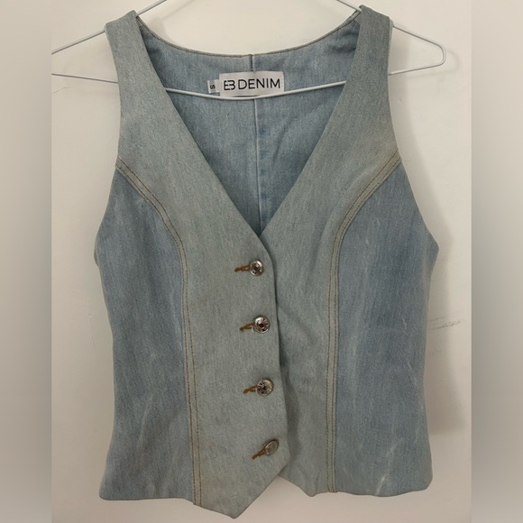 Jean sleeveless blazer - Picture 1 of 2